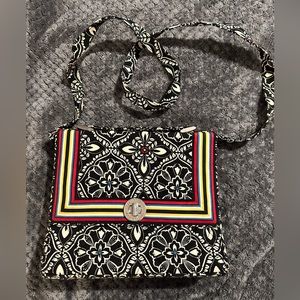 Vera Bradley shoulder bag. Like new! Black and white with red and blue accents.